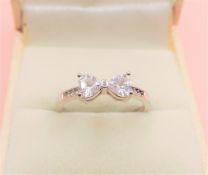 Sterling Silver CZ Gemstone Ring New with Gift Pouch