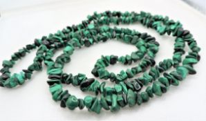 34 inch Tumbled Malachite Necklace