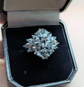 Sterling Silver 3.5ct Aquamarine Ring New with Gift Box