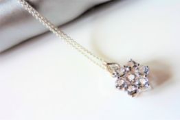 Sterling Silver 1.6ct Morganite Pendant Necklace New with Gift Pouch