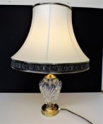 Signed Waterford Crystal Lamp and Silk Shade