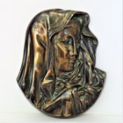 Cast Metal Wall Plaque Virgin Mary