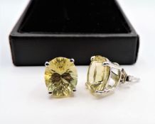 Sterling Silver 6ct Lemon Citrine Earrings New with Gift Box