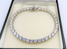 Sterling Silver 4ct Moissanite Tennis Bracelet New with Gift Box