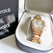 Ladies Gold Plated Gemstone Chronograph Watch New Boxed