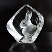 Mats Jonasson Rabbit Paperweight Sculpture