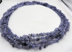 34 Inch Double Strand Tumbled Amethyst Gemstone Necklace