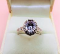 Sterling Silver Rose de France Amethyst Ring