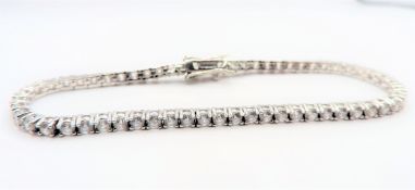 Sterling Silver Cubic Zirconia Tennis Bracelet New with Gift Box