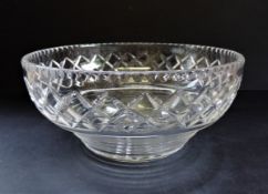Circa 1930's Stuart Cut Crystal Bowl Etched Makers Mark