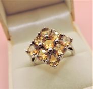 Sterling Silver 1.8ct Citrine Ring New with Gift Pouch