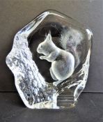 Mats Jonasson Crystal Squirrel Paperweight Sculpture 11cm Tall