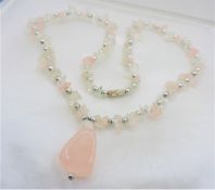 18 inch Rose Quartz Necklace
