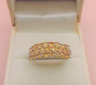 Sterling Silver Yellow Citrine  Ring New with Gift Pouch