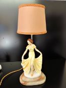 Antique Art Deco Porcelain Figural Table Lamp possibly Goldscheider