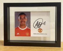 Signed framed image of 'Mason Greenwood' playing for Manchester United Football Club with COA