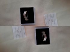 Rhodium Plated Set High Quality Cz Ring. Size R. RRP £89