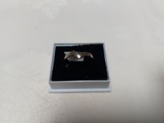 Rhodium Plated Fancy Wishbone Wedding/Dress Ring Size Q. RRP £89