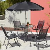 Title: (24/P) RRP £149. Cuba 6 Piece Patio Set Black. Galvanised Steel Frames For Extra Resistance
