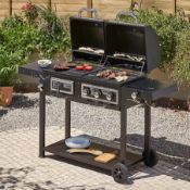 Title: (48/7L) RRP £449. Uniflame Classic Gas & Charcoal Combi Grill. Removable Heavy Duty Porcelain