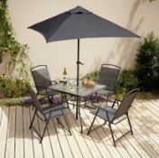 Title: (44/6C) RRP £149. Miami 6 Piece Patio Set Charcoal. Matching Linen colour scheme. Chairs