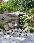 Title: (45/6C) RRP £149. Miami 6 Piece Patio Set Natural. Matching Linen colour scheme. Chairs