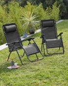 Title: (59/7N) RRP £100. 2x Zero Gravity Sun Loungers Black RRP £50 Each.Description: (59/7N) RRP £