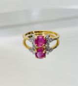 Beautiful Natural Unheated/untreated Burma Ruby With Diamonds & 18kGold