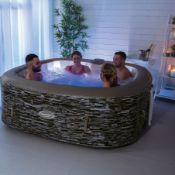 (42/Mez/P8) RRP £580. CleverSpa Sorrento Slate Print Portable Spa. 140 Powerful Massaging Bubble...