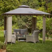 (71/Mez/P12) RRP £150. Hartington Florence Gazebo With Rattan Panels. Dimensions: (H260 x W300 x...
