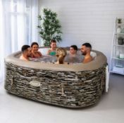 (188/5H) RRP £580. CleverSpa Sorrento Slate Print Portable Spa. 140 Powerful Massaging Bubble Jet...