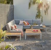 (40/Mez/P) RRP £1100. Hartington Spirit Collection Grey Metal Garden Corner Sofa Set. Stylish And...