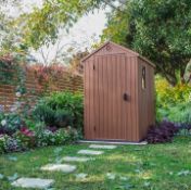 (139/P) RRP £385. Keter Darwin 6x4 Outdoor Garden Apex Storage Shed Brown. (H205x W125.8x D184.5...
