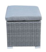 (28/Mez/P) Bambrick Grey Rattan Furniture Lot. Lot Includes 2x 2 Seater Sofa, 4x Stool, 2x Stool...