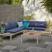 (41/Mez/P) RRP £1100. Hartington Spirit Collection Navy Metal Garden Corner Sofa Set. Stylish And...