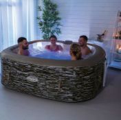 (54/Mez/P7) RRP £580. CleverSpa Sorrento Slate Print Portable Spa. 140 Powerful Massaging Bubble...
