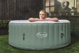 (53/Mez/P7) RRP £450. CleverSpa Cotswolds 4 Person Round Portable Spa. 110 Powerful Massaging Air...