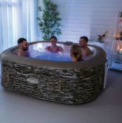 (60/Mez/P9) RRP £580. CleverSpa Sorrento Slate Print Portable Spa. 140 Powerful Massaging Bubble...
