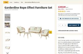 Gardenline 4 Piece Rope Effect Furniture Set