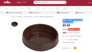 53 x Packs of 4 Wilko Castor Cups Large Brown