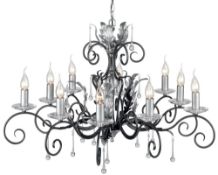 2 x Elstead Lighting Amarilli 10 Light Chandelier with a Black - Silver Finish