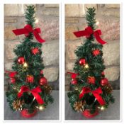 Christmas Trees 6 x Mini Christmas Trees Decorated