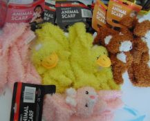 Brand New Box of 13 Cute Animal Scarfs For Children. RRP £7.99 Each