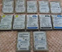 Area K3 Twelve Laptop Hard Drives