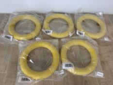 5 x Quoits Sponge Rubber Hoops in Yellow.