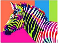 Maomaomi Paint by Numbers for Kids & Adults & Beginner - Zebra Brand New Pack of 2