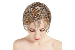 BABEYOND Women's 1920s Crystal Rhinestone Flapper Headpiece x2