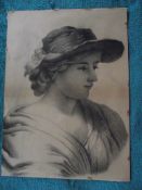 Original Pencil Drawing of a Young Woman - Circa 1890's/1910 - unsigned.
