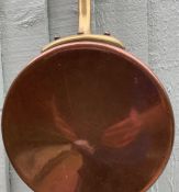 Victorian Heavy Copper & Brass Handle Pan