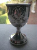 Vintage Golf Engraved Silver Egg Cup, London 1935